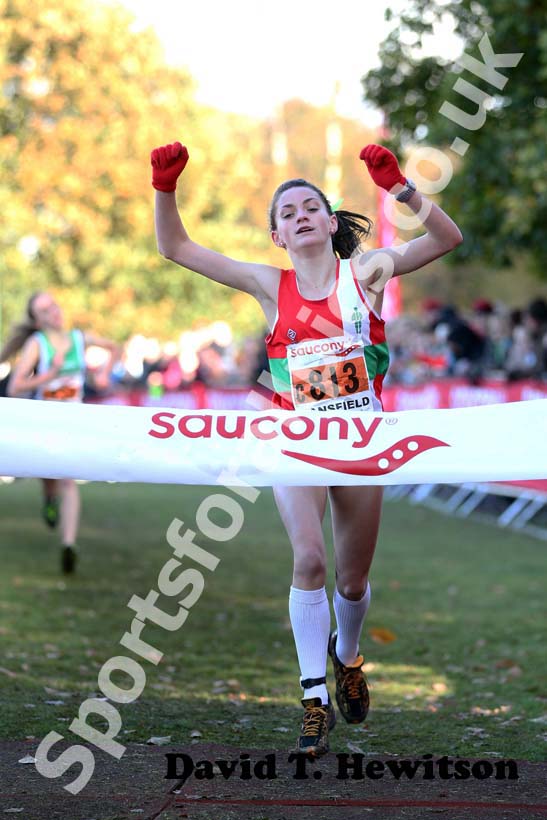 K. Shiel-Rankin (Aldershot Farnham & District) wins under-15 girls  2012 National Cross Country Relay Championships.